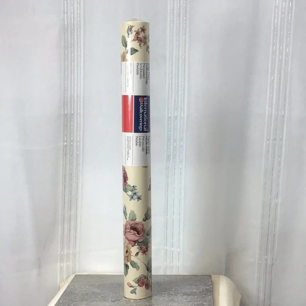 Rose Cream Vinyl Pre-Pasted Wallpaper 1 of 3